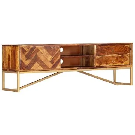Mueble para TV madera maciza de sheesham 140x30x45 cm de vidaXL, Muebles TV - Ref: Foro24-247998, Precio: 187,78 €, Descuento: %