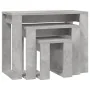 Mesas apilables 3 piezas madera contrachapada gris hormigón de vidaXL, Mesas auxiliares - Ref: Foro24-808607, Precio: 43,41 €...