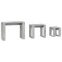 Mesas apilables 3 piezas madera contrachapada gris hormigón de vidaXL, Mesas auxiliares - Ref: Foro24-808607, Precio: 43,41 €...