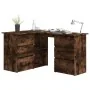 Escritorio de esquina contrachapada roble ahumado 145x100x76cm de vidaXL, Escritorios - Ref: Foro24-815441, Precio: 143,88 €,...
