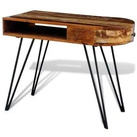 Escritorio de madera maciza reciclada con patas de hierro de vidaXL, Escritorios - Ref: Foro24-241641, Precio: 176,99 €, Desc...