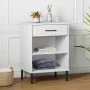 Console cabinet with metal legs made of solid white pine wood OSLO by vidaXL, Side tables - Ref: Foro24-351002, Price: 46,72 ...