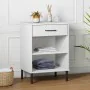 Konsolenschrank mit Metallbeinen aus massivem Kiefernholz, weiß OSLO von vidaXL, Seitentische - Ref: Foro24-351002, Preis: 46...