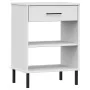 Console cabinet with metal legs made of solid white pine wood OSLO by vidaXL, Side tables - Ref: Foro24-351002, Price: 46,72 ...