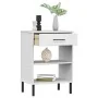 Konsolenschrank mit Metallbeinen aus massivem Kiefernholz, weiß OSLO von vidaXL, Seitentische - Ref: Foro24-351002, Preis: 46...