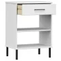 Console cabinet with metal legs made of solid white pine wood OSLO by vidaXL, Side tables - Ref: Foro24-351002, Price: 46,72 ...