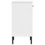 Console cabinet with metal legs made of solid white pine wood OSLO by vidaXL, Side tables - Ref: Foro24-351002, Price: 46,72 ...