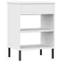 Console cabinet with metal legs made of solid white pine wood OSLO by vidaXL, Side tables - Ref: Foro24-351002, Price: 46,72 ...