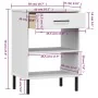Console cabinet with metal legs made of solid white pine wood OSLO by vidaXL, Side tables - Ref: Foro24-351002, Price: 46,72 ...