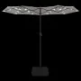 Sombrilla doble con luces LED blanco arena 316x240 cm de vidaXL, Sombrillas - Ref: Foro24-362969, Precio: 137,26 €, Descuento: %