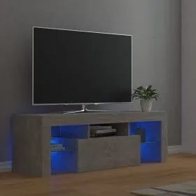Mueble de TV con luces LED gris hormigón 120x35x40 cm de vidaXL, Muebles TV - Ref: Foro24-804350, Precio: 78,95 €, Descuento: %