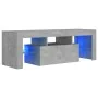 Mueble de TV con luces LED gris hormigón 120x35x40 cm de vidaXL, Muebles TV - Ref: Foro24-804350, Precio: 78,95 €, Descuento: %