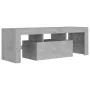 Mueble de TV con luces LED gris hormigón 120x35x40 cm de vidaXL, Muebles TV - Ref: Foro24-804350, Precio: 78,95 €, Descuento: %