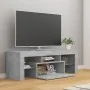 Mueble de TV con luces LED gris hormigón 120x35x40 cm de vidaXL, Muebles TV - Ref: Foro24-804350, Precio: 78,95 €, Descuento: %