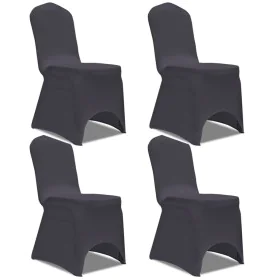 Funda de silla elástica 4 unidades gris antracita de vidaXL, Fundas - Ref: Foro24-131415, Precio: 18,51 €, Descuento: %