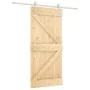 Schiebetür mit Beschlägen aus massivem Kiefernholz, 95 x 210 cm von vidaXL, Türen - Ref: Foro24-3203022, Preis: 213,15 €, Rab...