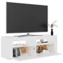 Mueble para TV con luces LED blanco 120x35x40 cm de vidaXL, Muebles TV - Ref: Foro24-804355, Precio: 126,19 €, Descuento: %