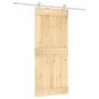 Schiebetür mit Beschlägen aus massivem Kiefernholz, 90 x 210 cm von vidaXL, Türen - Ref: Foro24-3203029, Preis: 194,40 €, Rab...