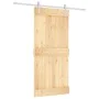Puerta corredera con herrajes madera maciza de pino 95x210 cm de vidaXL, Puertas - Ref: Foro24-3203030, Precio: 192,12 €, Des...