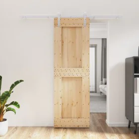 Puerta corredera con herrajes madera maciza de pino 70x210 cm de vidaXL, Puertas - Ref: Foro24-3203032, Precio: 177,77 €, Des...