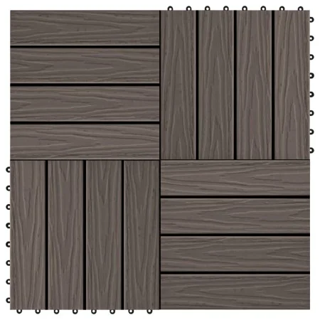 Verandafliesen Tiefrelief WPC 1 m² dunkelbraun 11 Einheiten von vidaXL, Böden und Teppiche - Ref: Foro24-45038, Preis: 80,37 ...