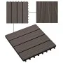 Baldosas porche relieve profundo WPC 1 m² marrón oscuro 11 uds de vidaXL, Suelos y moquetas - Ref: Foro24-45038, Precio: 80,3...