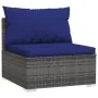 Set de sofás de jardín 6 piezas y cojines ratán sintético gris de vidaXL, Conjuntos de jardín - Ref: Foro24-3101942, Precio: ...