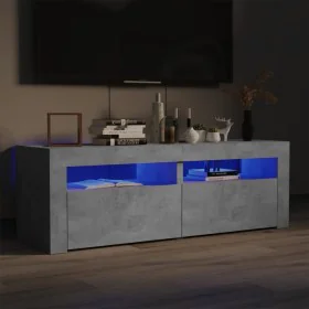 Mueble de TV con luces LED gris hormigón 120x35x40 cm de vidaXL, Muebles TV - Ref: Foro24-804359, Precio: 91,68 €, Descuento: %