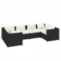 Set sofás de jardín 6 piezas y cojines ratán sintético negro de vidaXL, Conjuntos de jardín - Ref: Foro24-3101935, Precio: 54...