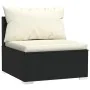 Set sofás de jardín 6 piezas y cojines ratán sintético negro de vidaXL, Conjuntos de jardín - Ref: Foro24-3101935, Precio: 54...