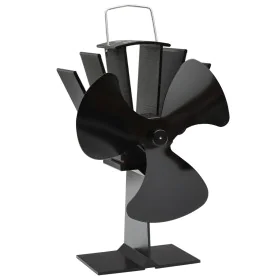 Ventilador de estufa accionado por calor 3 aspas negro de vidaXL, Ventiladores para chimeneas de leña - Ref: Foro24-51240, Pr...