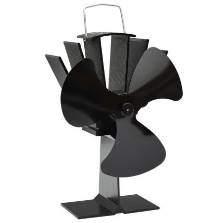 Ventilador de estufa accionado por calor 3 aspas negro de vidaXL, Ventiladores para chimeneas de leña - Ref: Foro24-51240, Pr...