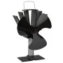 Ventilador de estufa accionado por calor 3 aspas negro de vidaXL, Ventiladores para chimeneas de leña - Ref: Foro24-51240, Pr...