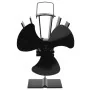 Ventilador de estufa accionado por calor 3 aspas negro de vidaXL, Ventiladores para chimeneas de leña - Ref: Foro24-51240, Pr...