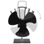 Ventilador de estufa accionado por calor 3 aspas negro de vidaXL, Ventiladores para chimeneas de leña - Ref: Foro24-51240, Pr...