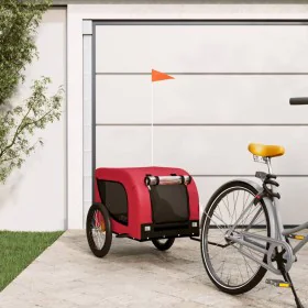 Pet Bicycle Trailer Iron Oxford Cloth Red Black by vidaXL, pet strollers - Ref: Foro24-94006, Price: 96,01 €, Discount: %