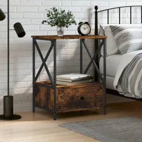 Mesita de noche madera de ingeniería roble ahumado 50x41x65 cm de vidaXL, Mesitas de noche - Ref: Foro24-826087, Precio: 47,8...