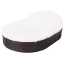 Tumbona de jardín con cortinas de ratán sintético marrón de vidaXL, Camas para exteriores - Ref: Foro24-42939, Precio: 342,51...