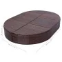 Tumbona de jardín con cortinas de ratán sintético marrón de vidaXL, Camas para exteriores - Ref: Foro24-42939, Precio: 342,51...