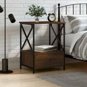Oak brown engineered wood bedside table 50x41x65 cm by vidaXL, Nightstands - Ref: Foro24-826091, Price: 49,31 €, Discount: %