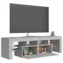 TV stand with LED lights in concrete gray, 140x36.5x40 cm by vidaXL, TV Furniture - Ref: Foro24-804368, Price: 93,90 €, Disco...