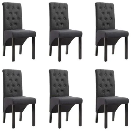 Sillas de comedor 6 unidades tela gris oscuro de vidaXL, Sillas de comedor - Ref: Foro24-276966, Precio: 577,29 €, Descuento: %