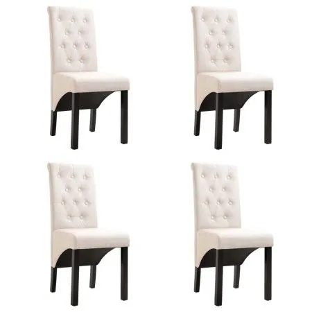 Sillas de comedor 4 unidades tela color crema de vidaXL, Sillas de comedor - Ref: Foro24-276967, Precio: 376,46 €, Descuento: %