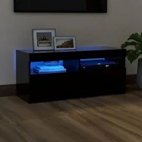 Mueble de TV con luces LED negro 90x35x40 cm de vidaXL, Muebles TV - Ref: Foro24-804383, Precio: 69,55 €, Descuento: %