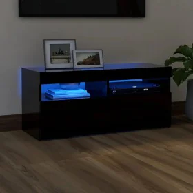 TV cabinet with LED lights black 90x35x40 cm by vidaXL, TV Furniture - Ref: Foro24-804383, Price: 69,55 €, Discount: %