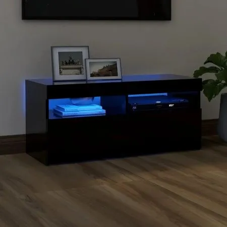 TV cabinet with LED lights black 90x35x40 cm by vidaXL, TV Furniture - Ref: Foro24-804383, Price: 69,55 €, Discount: %