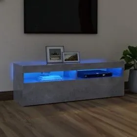 Mueble de TV con luces LED gris hormigón 120x35x40 cm de vidaXL, Muebles TV - Ref: Foro24-804377, Precio: 73,51 €, Descuento: %