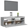 Mueble de TV con luces LED gris hormigón 120x35x40 cm de vidaXL, Muebles TV - Ref: Foro24-804377, Precio: 73,51 €, Descuento: %