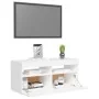 Mueble de TV con luces LED blanco 90x35x40 cm de vidaXL, Muebles TV - Ref: Foro24-804382, Precio: 63,39 €, Descuento: %