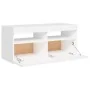 Mueble de TV con luces LED blanco 90x35x40 cm de vidaXL, Muebles TV - Ref: Foro24-804382, Precio: 63,39 €, Descuento: %